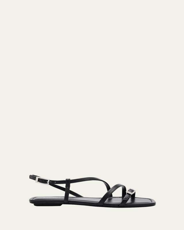 Georgie Leather Strappy Flat Sandals